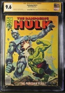 Rampaging Hulk #2 1977 Marvel Comics CGC 9.6 SS Signed Lou Ferrigno White Pages