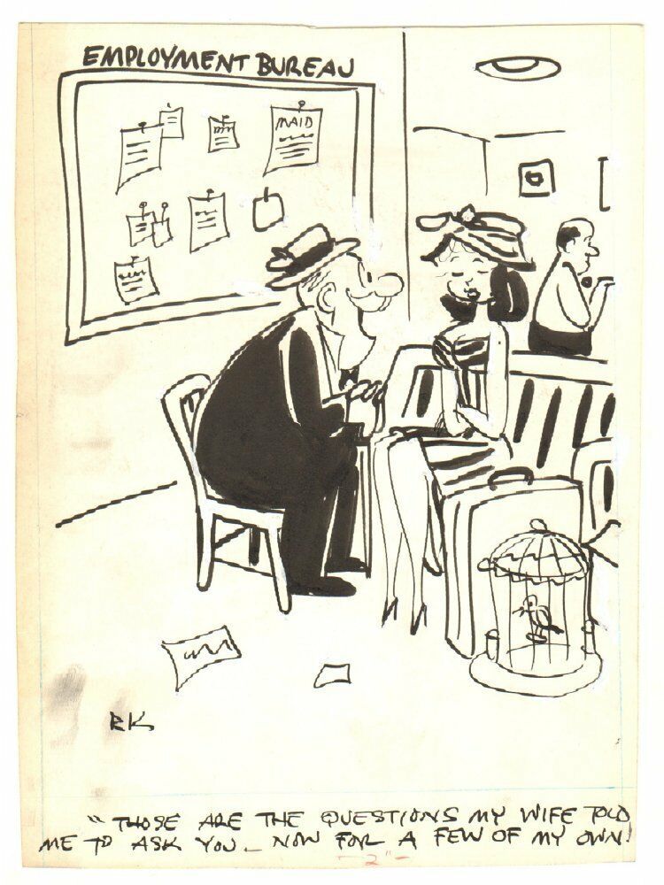 Babe At Job Interview Humorama Gag S Signed Art By Reamer Keller Comic Collectibles