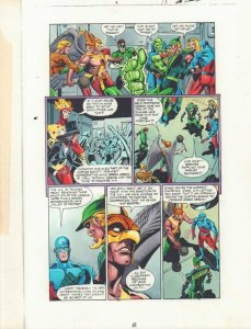 JLA: Incarnations #2 p.18 Color Guide Art Hawkman vs Green Arrow by John Kalisz