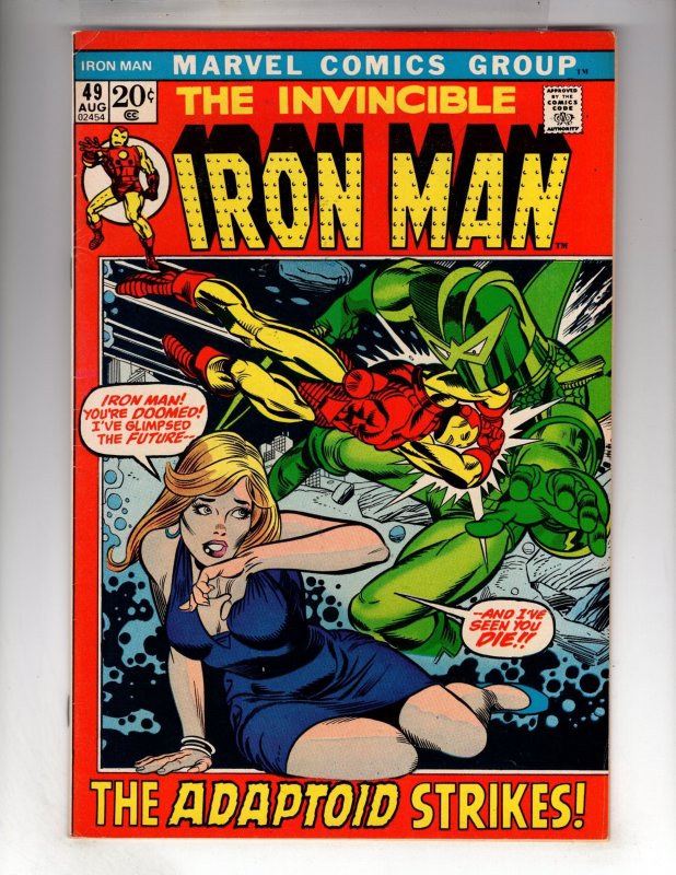 Iron Man #49 (1972) THE ADAPTOID STRIKES! Marvel Classic  / BRZ1