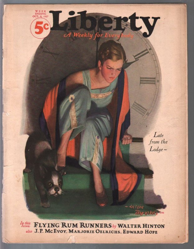 Liberty 10/13/1927-Leslie Thrasher cover-pulp fiction-classic ads-G