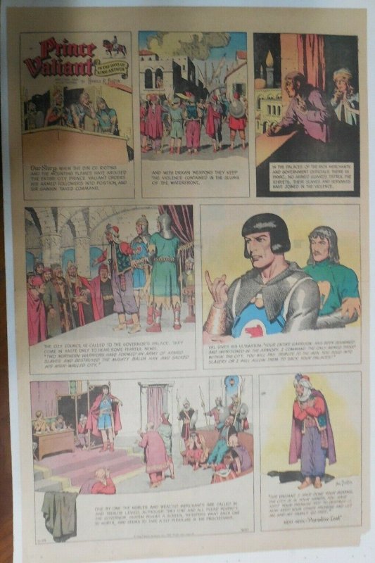 Prince Valiant Sunday #1620 by Hal Foster from 2/25/1968 Rare Full Page Size !