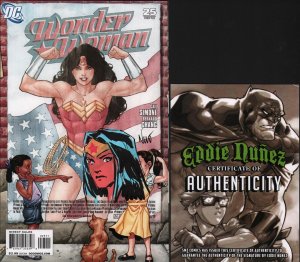 Wonder Woman #25 - Signed/Remarked by Eddie Nunez - With COA - 2008