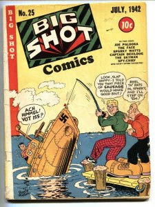 Big Shot #25 1942- WWII U-Boat HITLER cover-Golden-Age comic book