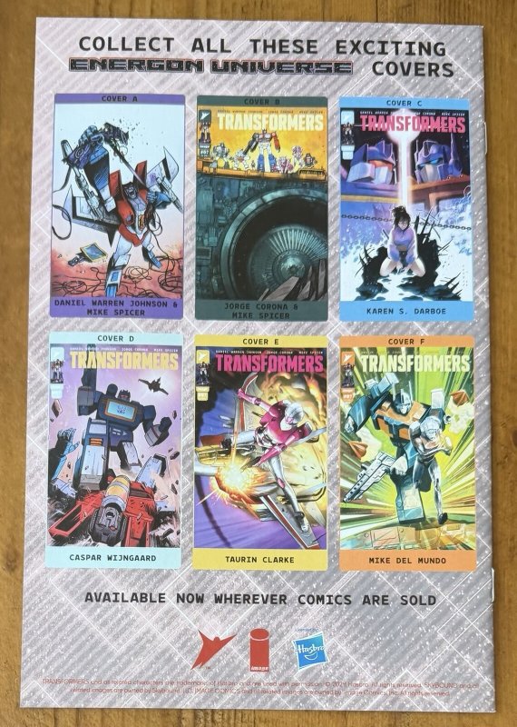 Transformers #7 Wjingaard 1:25 Variant Image Comics 2024 NM