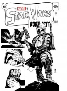 MARVEL 2015 STAR WARS #1 COMIC POP EXCLUSIVE BOBA FETT SKETCH VARIANT COVER 1500