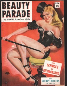 MAG: Beauty Parade 11/1953-Peter Driben spicy cover-Models-pin-ups-showgirls-...
