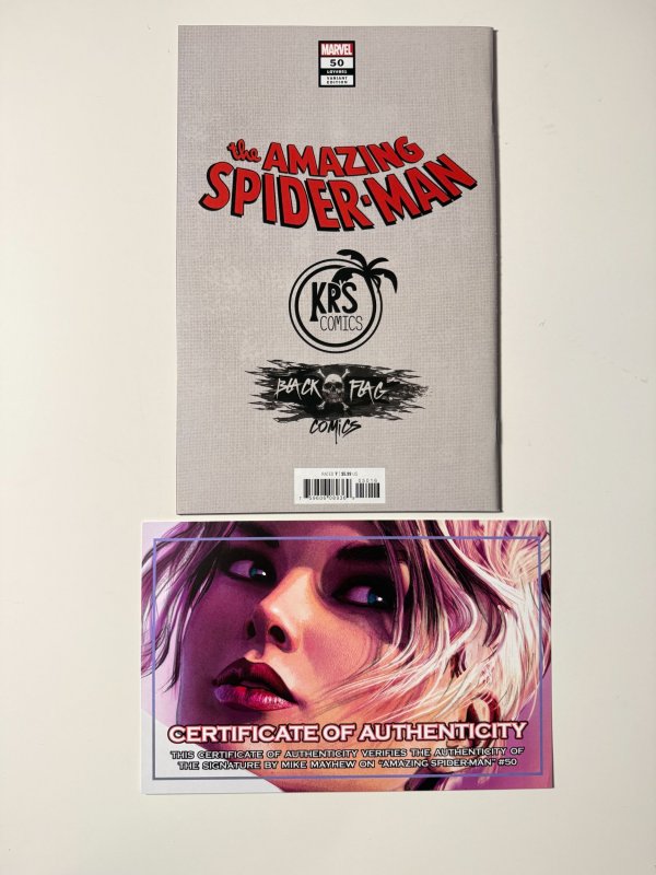 The Amazing Spider-Man #50 Mayhew Cover A (2020) Signed Mayhew with COA!