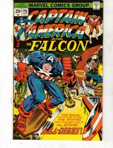 Captain America #196 1976 PRICE DROP! Argyle Fist! Kirby! Falcon! Skate Board!