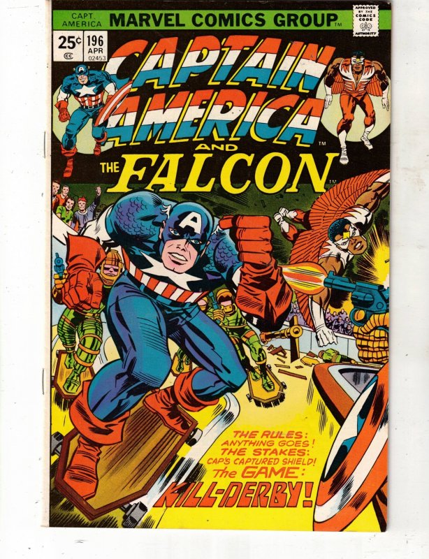 Captain America #196 1976 PRICE DROP! Argyle Fist! Kirby! Falcon! Skate Board!