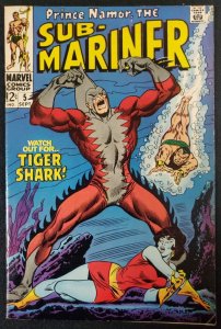 Prince Namor, The Sub-Mariner # 5 Major Key 1st Tiger Shark Marvel 1968 FN