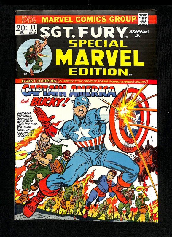 Special Marvel Edition #11 Captain America Sgt. Fury #13 Reprint!