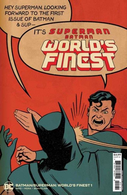 Batman Superman Worlds Finest #1 Cover G 1 in 25 Chip Zdarsky Superman Slap Batt 