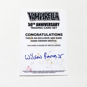 Vampirella 50Th Anniversary Sketch Card By Wilson Ramos Jr Dynamite (H)