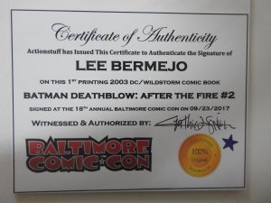 Batman Deathblow: after The Fire #2 Signed by Lee Bermejo W/ Cert of Auth!
