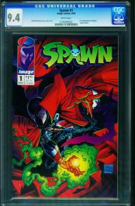 Spawn #1 1992  CGC Graded 9.4 White Pages- Modern Key 0145495002