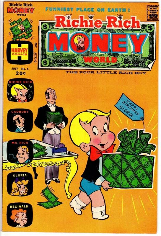 RICHIE RICH MONEY WORLD (1972-1982) 6 FN-  July 1973