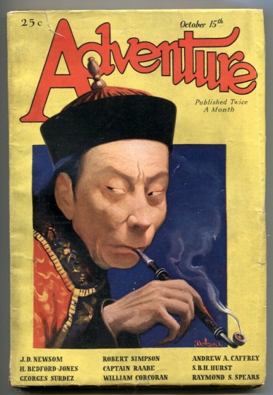 Adventure Pulp October 15 1931- Opium cover- JD Newsom