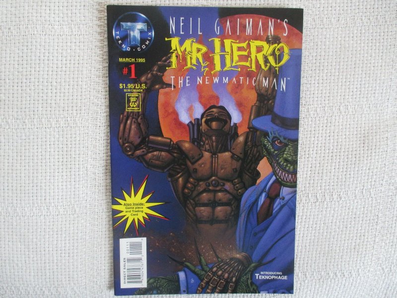 1995 Neil Gaiman's Mr Hero The Newmatic Man #1 March Tekno Comics 9.2 NM-