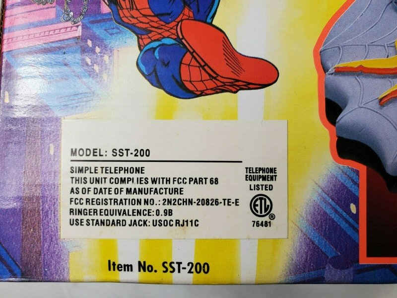 Spider-Man Animated Series Corded Telephone Vintage Mint 1994 Marvel Comics
