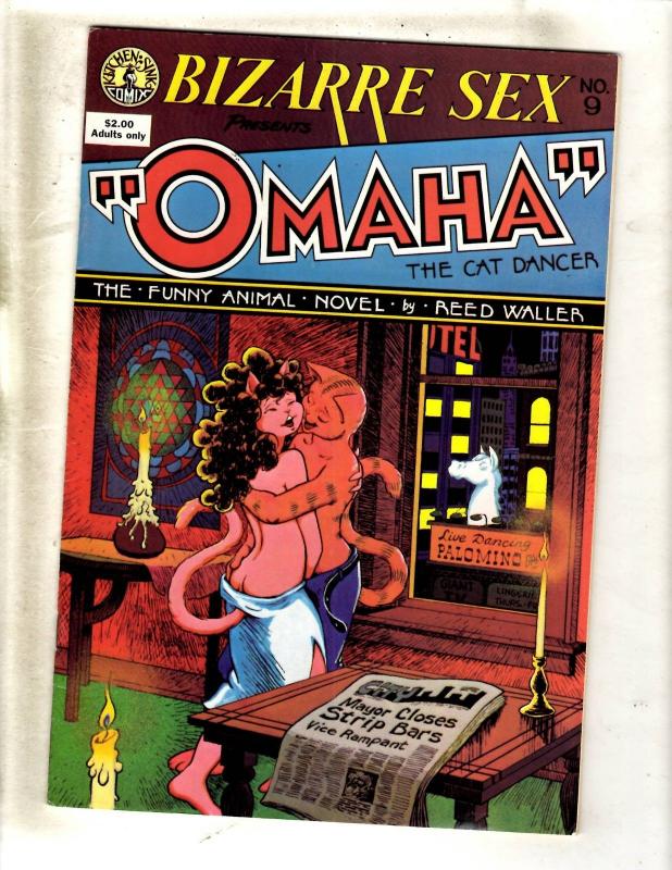 Lot Of 10 Omaha Kitchen Sink Comic Books # 1 2 3 4 5 6 7 8 8 9 Cat Dancer JF1