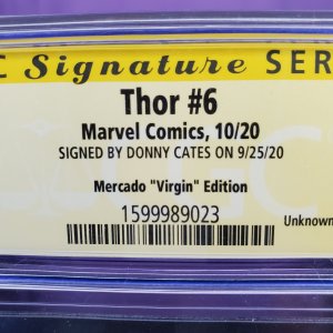 THOR #6 CGC 9.8 Signature Series by Donny Cates Miguel Mercado Virgin Variant