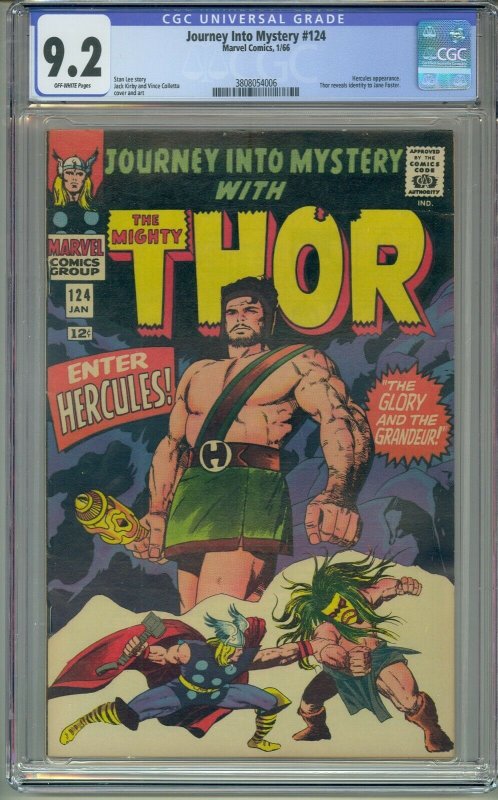 JOURNEY INTO MYSTERY #124 CGC 9.2 THOR HERCULES