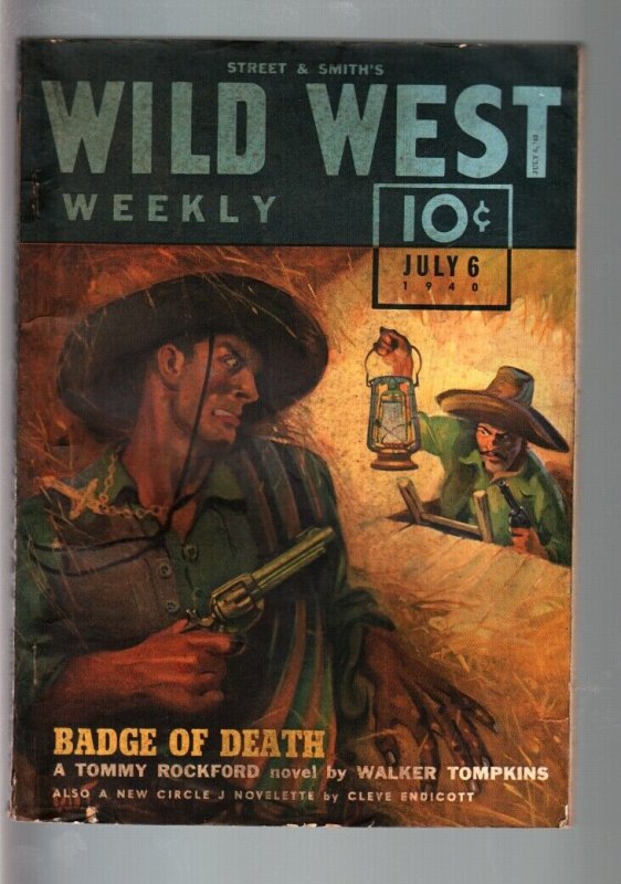 WILD WEST WEEKLY 7/6/1940-WESTERN PULP-TOMMY ROCKFORD FN-