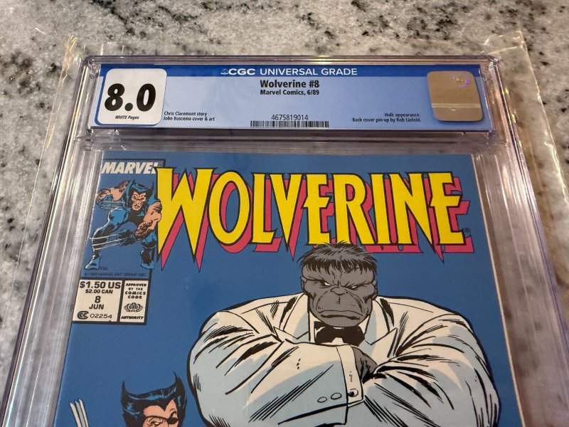 Wolverine # 8 CGC Graded 8.0 Marvel Comic Book 1989 Mr. Fixit JH23