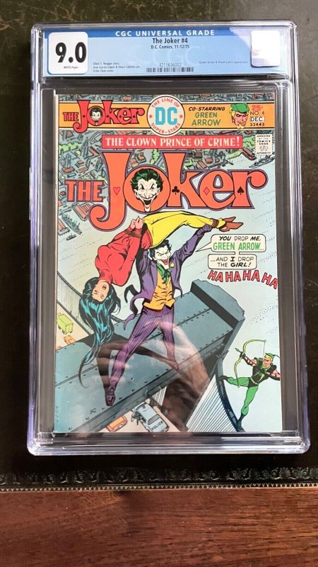 The Joker #4 CGC 9.0 1975 DC White Pages Green Arrow Appearance Super Clean 