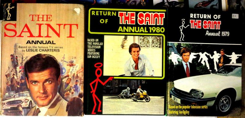 The Saint - 3 British Annuals UK HB Roger Moore Ian Ogilvy G\+ 1968, 1979-1980