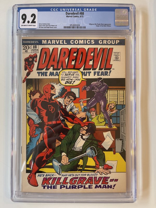 Daredevil #88 CGC 9.2 (Bronze Age Key Marvel Comics) Origin Of Black Widow