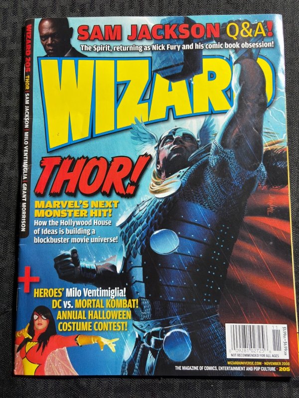 2000 Nov WIZARD Magazine #205 FN 6.0 Thor Movie / Halloween Costume Contest