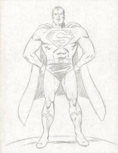 Superman Standing Pencil Commission art by Alan Kupperberg