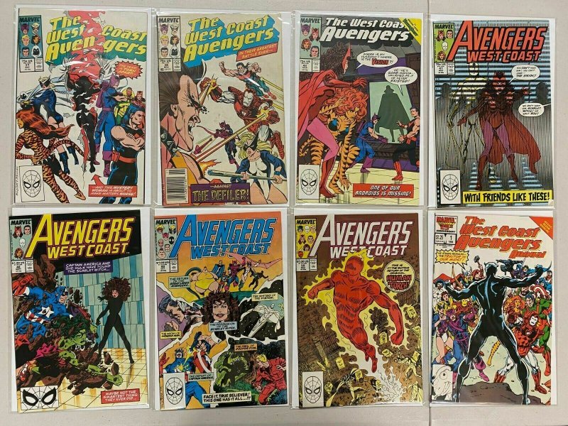 Avengers West Coast lot #2-50 + 4 Annuals all 35 diff books 8.0 VF (1985-'89)