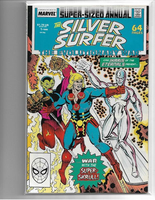 SILVER SURFER ANNUAL #1 - VF/NM - VOL. 3 - ETERNALS APP - COPPER AGE MARVEL 