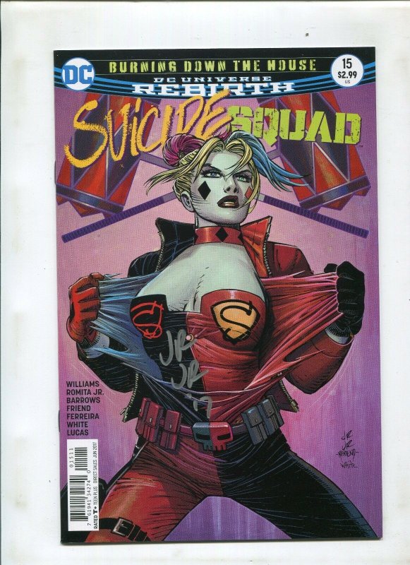 DC REBIRTH SUICIDE SQUAD #15 VF-NM SIGNED BY JOHN ROMITA JR. WITH COA #ED TO 78