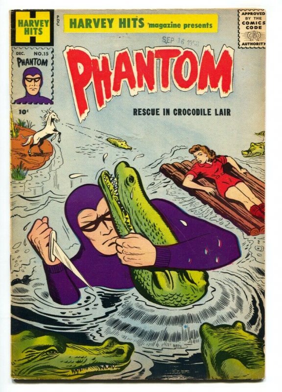 PHANTOM #15 1958-HARVEY HITS #15 comic book-CROCODILE ATTACK-ORIGIN-FN