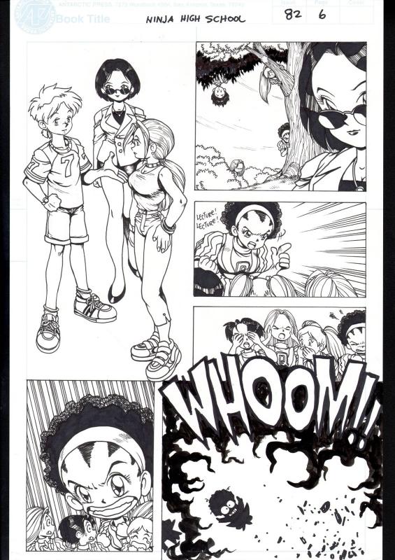 NINJA HIGH SCHOOL #82 PG 6-ORIGINAL ART-BEN DUNN-ANIME-COMIC BOOK-NHS