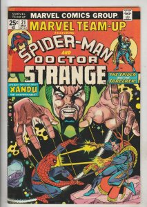 Marvel Team-Up #21 (May-74) FN/VF+ Mid-High-Grade Spider-Man