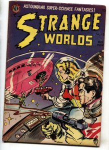 STRANGE WORLDS #18-1954-AVON-SPACE BATTLE COVER-JOE KUBERT-FN