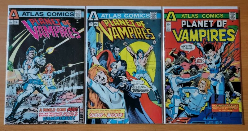 Planet of Vampires 1-3 Complete Set Run! ~ VERY FINE VF ~ 1975 Atlas Comics 