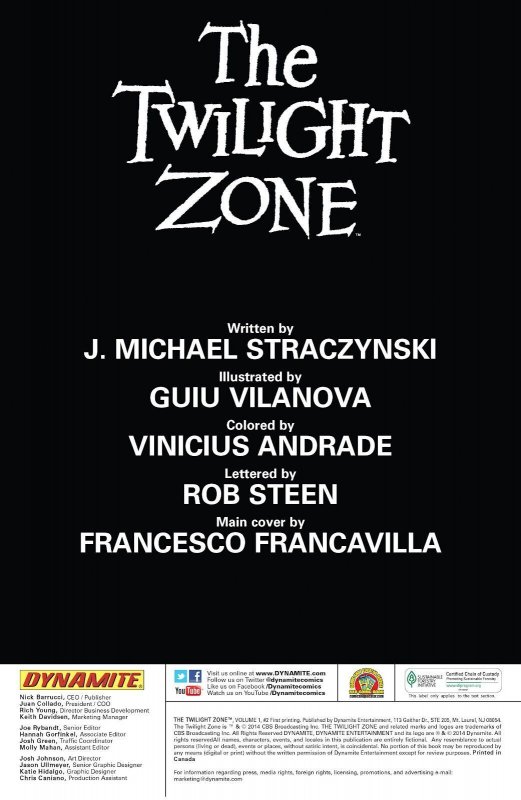 THE TWILIGHT ZONE #02 (2014) FRANCESCO FRANCAVILLA | DIRECT SALE