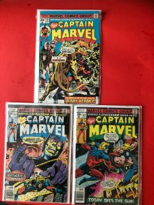 CAPTAIN MARVEL [ THE NEW ] LOT OF 3 #'s 39,56,57   1977 MARVEL / MID-QUALITY
