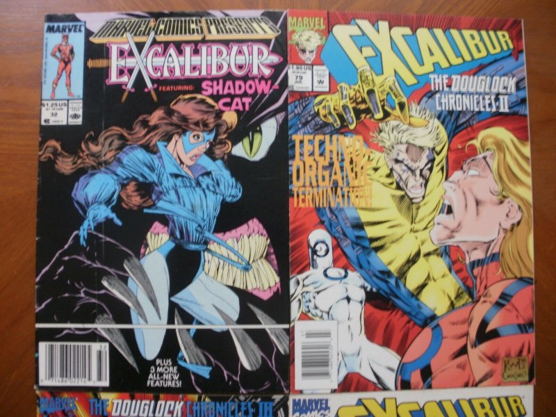 4 Comic: MARVEL COMICS PRESENTS EXCALIBUR #32 (Shadow Cat) + EXCALIBUR #79 80 81