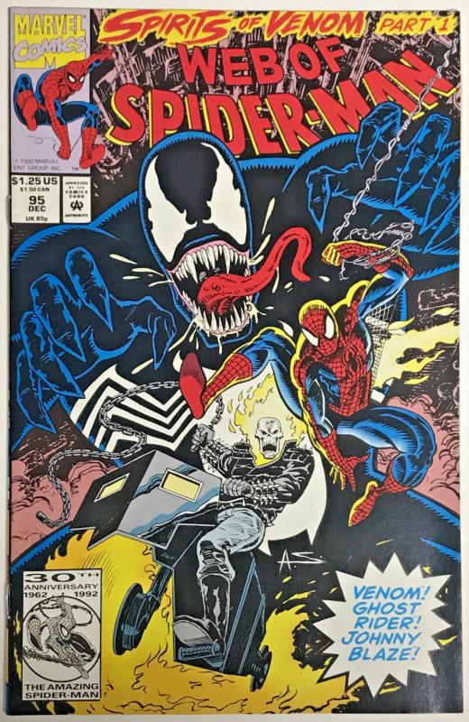 WEB OF SPIDER-MAN#95 NM 1992 'SPIRITS OF VENOM' MARVEL COMICS