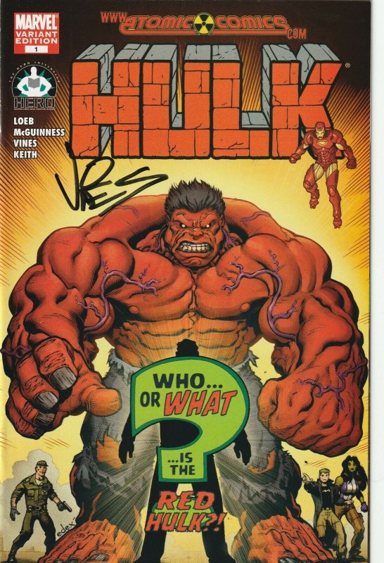 Hulk # 1 Atomic Comics Variant Cover NM- Marvel 2008 Signed Dexter Vines [F1]
