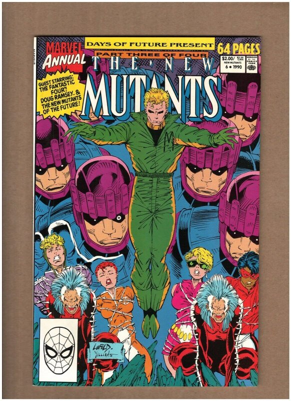 New Mutants Annual #6 Marvel 1990 Liefeld 1st Shatterstar Pin-Up NM- 9.2