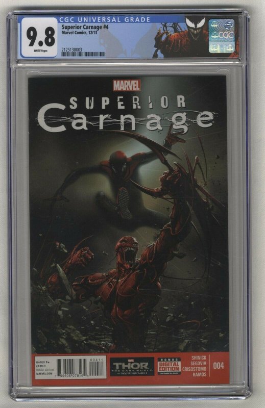 Superior Carnage #4 - CGC 9.8 - 2013 - Clayton Crain Cover!