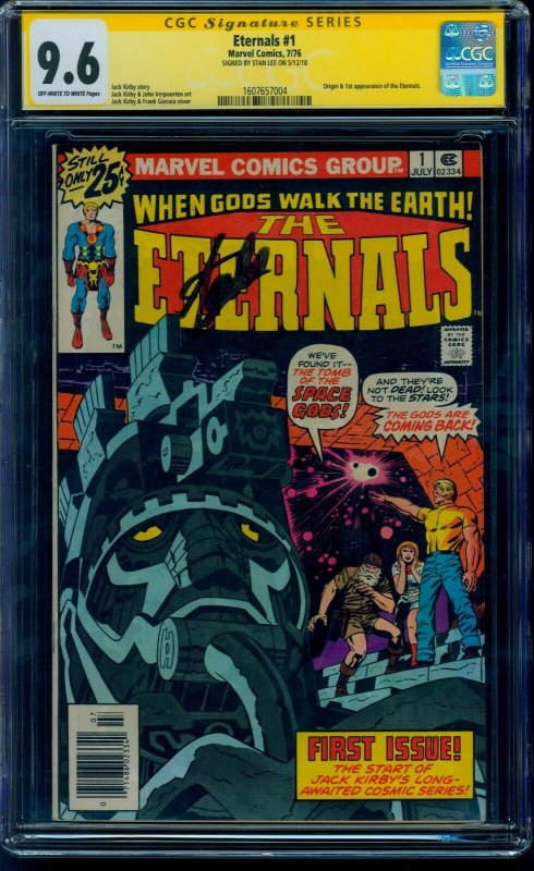 The Eternals #1 1976 CGC SS 9.6 OW/W Signed by Stan Lee! Movie Coming! Not 9.8
